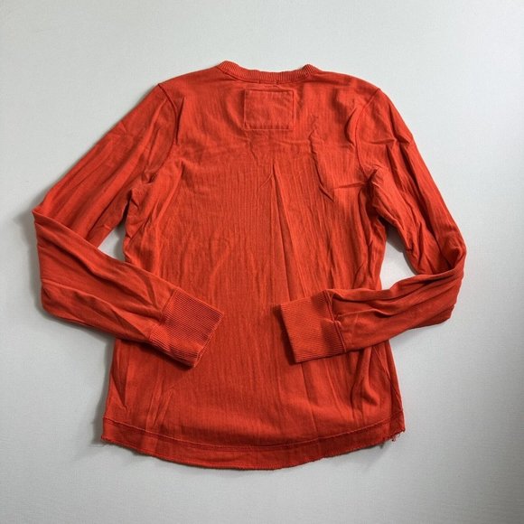 Abercrombie and Fitch Sweater Mens Large Muscle V Neck Orange Long Sleeve Cotton - Picture 2 of 9